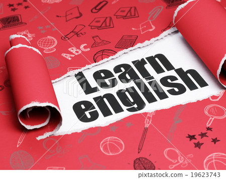 Education concept: black text Learn English under 19623743