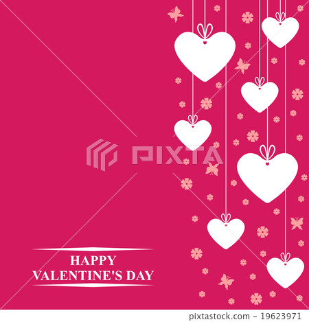 Valentines day card with hanging hearts labels Valentines day card with hanging hearts labels 19623971