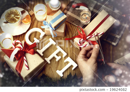 gift christmas wood background candle gift christmas wood background candle 19624082