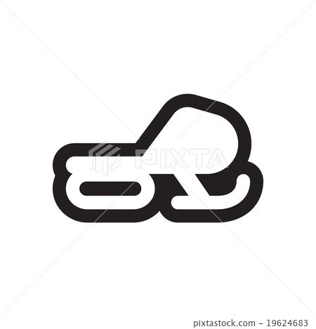 Flat icon in black and white style Snowmobile Flat icon in black and white style Snowmobile 19624683