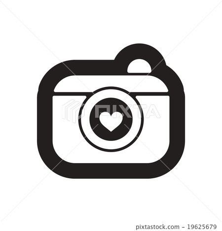 Flat icon in black and white camera Flat icon in black and white camera 19625679