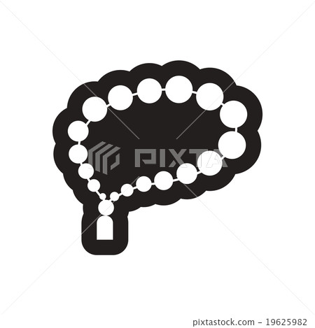 style black and white icon Arab rosary 19625982