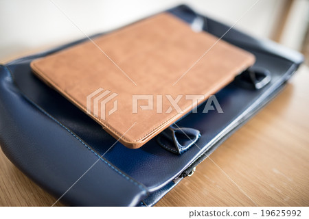 Leather tablet case and navy bag Leather tablet case and navy bag 19625992