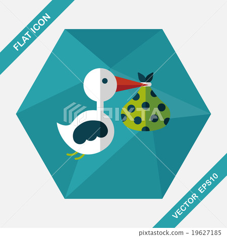 bird and baby flat icon with long shadow,eps10 bird and baby flat icon with long shadow,eps10 19627185