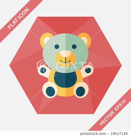 teddy bear flat icon with long shadow,eps 10 teddy bear flat icon with long shadow,eps 10 19627186