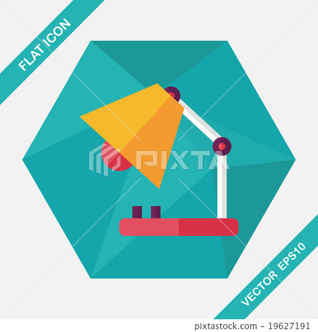 Table lamp flat icon with long shadow,eps10 Table lamp flat icon with long shadow,eps10 19627191