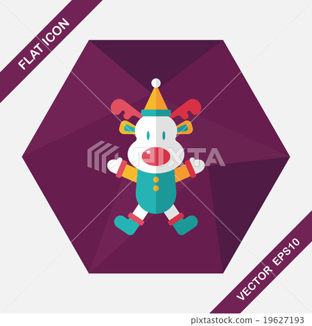Reindeer flat icon with long shadow, eps10 Reindeer flat icon with long shadow, eps10 19627193