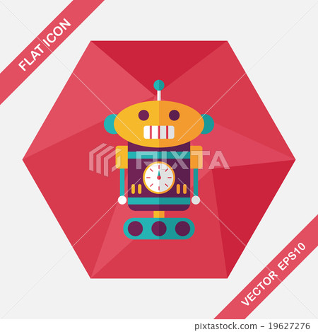 robot flat icon with long shadow,eps10 robot flat icon with long shadow,eps10 19627276