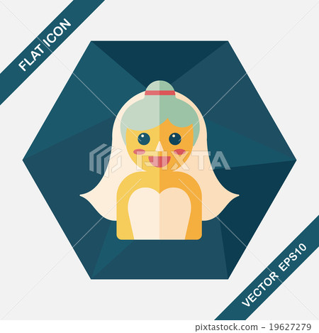 wedding bride flat icon with long shadow,eps10 wedding bride flat icon with long shadow,eps10 19627279