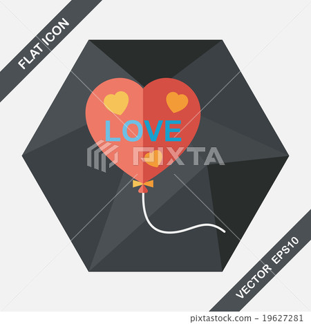 love balloons flat icon with long shadow,eps10 19627281