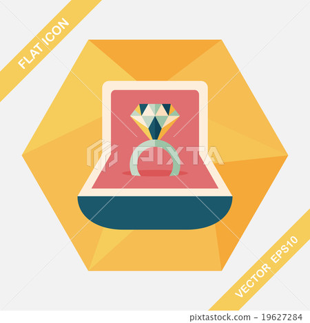 Propose diamond ring flat icon with long shadow,eps10 Propose diamond ring flat icon with long shadow,eps10 19627284