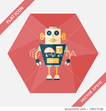 robot concept flat icon with long shadow,eps10 robot concept flat icon with long shadow,eps10 19627286