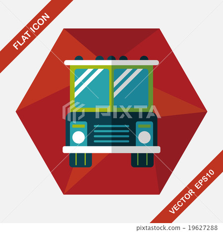 Transportation bus flat icon with long shadow,eps10 19627288