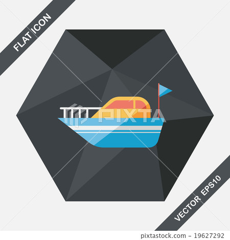 Yacht flat icon with long shadow,eps10 Yacht flat icon with long shadow,eps10 19627292