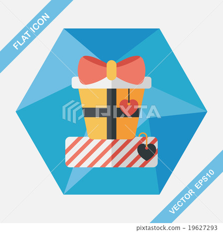 Valentine's Day present flat icon with long shadow,eps10 19627293