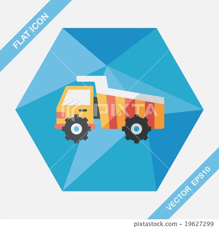 Transportation excavator flat icon with long shadow,eps10 19627299