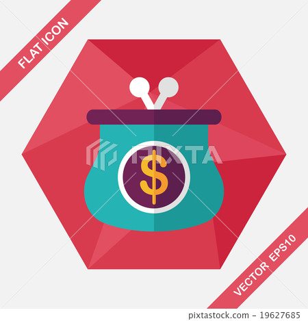 purse flat icon with long shadow,eps10 19627685