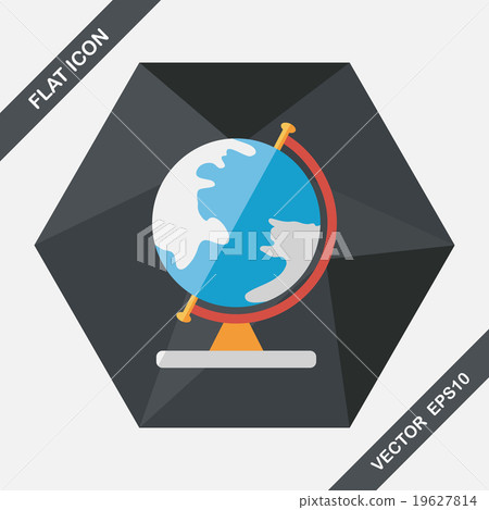 globe flat icon with long shadow,eps10 - Stock Illustration [19627814 ...