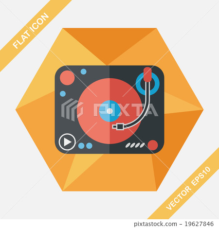 DJ music flat icon with long shadow,eps10 DJ music flat icon with long shadow,eps10 19627846