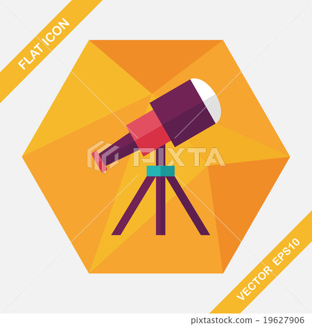 Telescope flat icon with long shadow,eps10 19627906