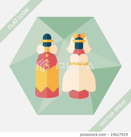 wedding couple flat icon with long shadow,eps10 - Stock Illustration ...