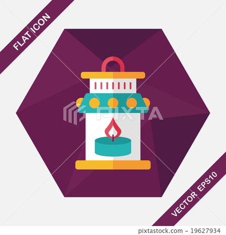 Christmas lantern flat icon with long shadow,eps10 - Stock Illustration ...