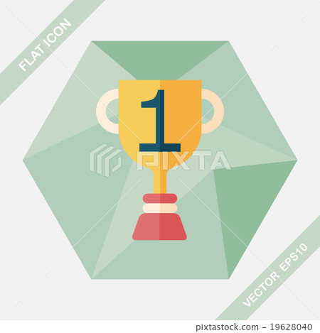 Trophy Cup flat icon with long shadow,eps10 19628040