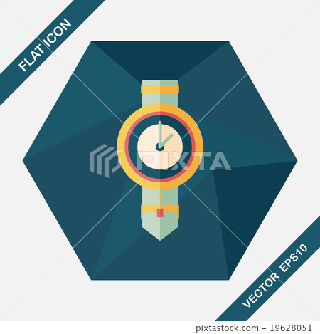 watch flat icon with long shadow,eps10 watch flat icon with long shadow,eps10 19628051