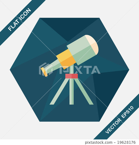 Telescope flat icon with long shadow,eps10 19628176