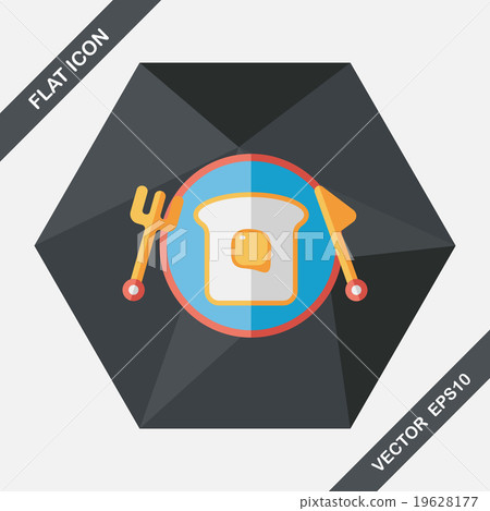 breakfast toast flat icon with long shadow,eps10 breakfast toast flat icon with long shadow,eps10 19628177