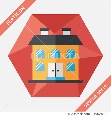 Building flat icon with long shadow,eps10 - Stock Illustration ...