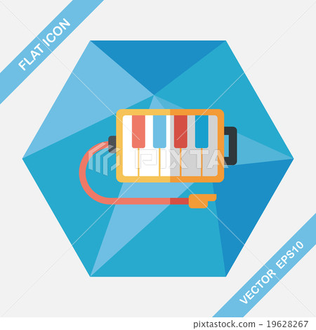 piano flat icon with long shadow piano flat icon with long shadow 19628267