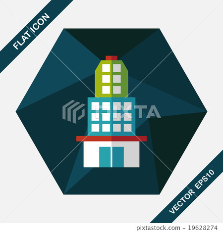 Building flat icon with long shadow,eps10 - Stock Illustration ...