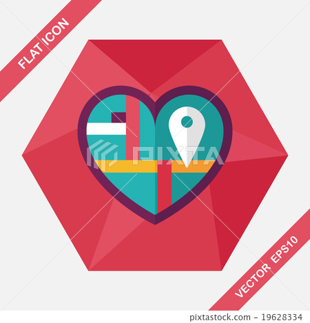 heart shaped wedding invitation flat icon with long shadow,eps10 heart shaped wedding invitation flat icon with long shadow,eps10 19628334