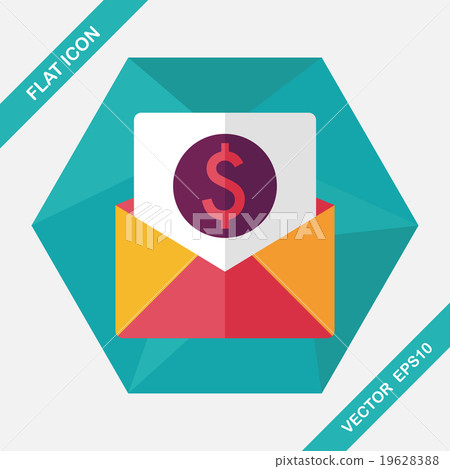 bills flat icon with long shadow,eps10 19628388