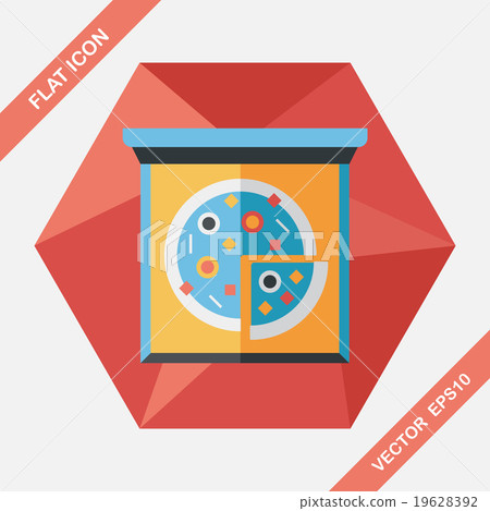 Pizza flat icon with long shadow,eps10 19628392