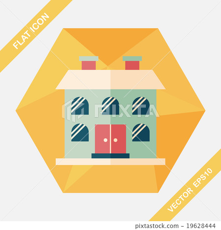 Building flat icon with long shadow,eps10 - Stock Illustration ...