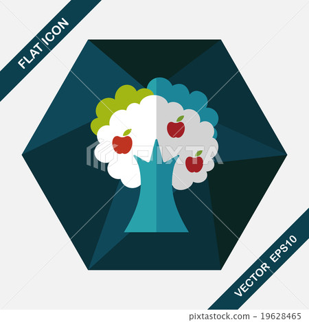 apple tree flat icon with long shadow,eps10 19628465