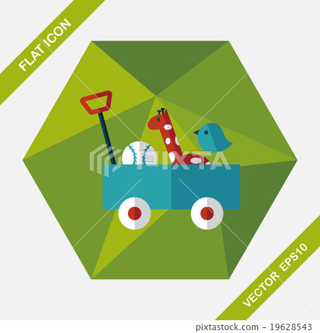 toy cart flat icon with long shadow,eps10 toy cart flat icon with long shadow,eps10 19628543