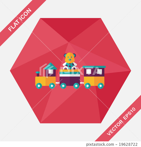 Train toy flat icon with long shadow,EPS 10 Train toy flat icon with long shadow,EPS 10 19628722