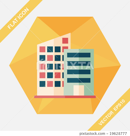 Building flat icon with long shadow,eps10 - Stock Illustration ...