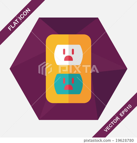 Environmental protection concept flat icon with long shadow,eps1 19628780