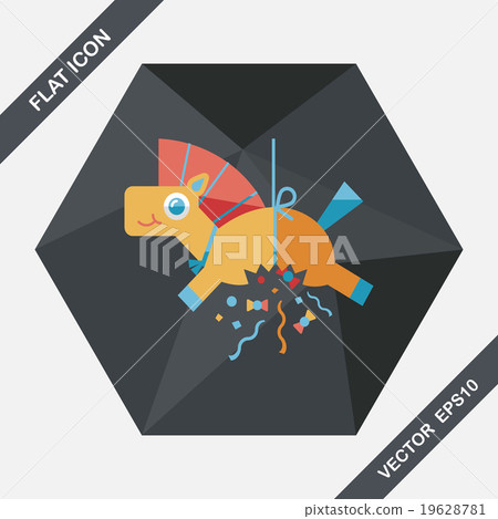 horse confetti flat icon with long shadow,eps10 19628781