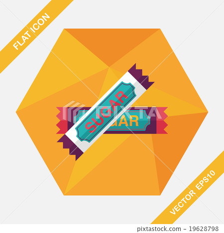 sugar packet flat icon with long shadow,eps10 19628798