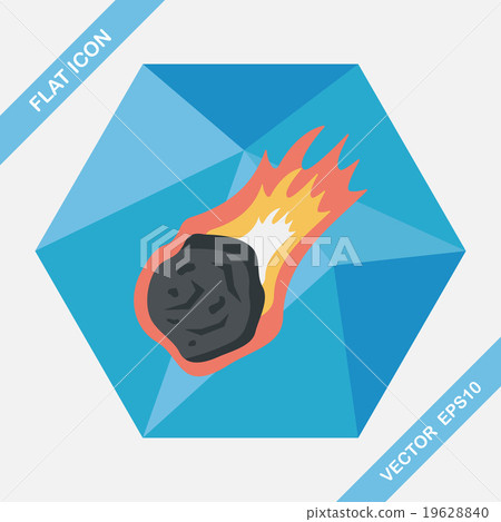Space Meteorite flat icon with long shadow,eps10 - Stock Illustration ...