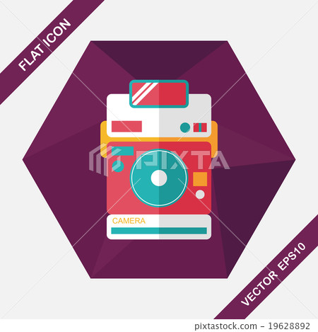 camera flat icon with long shadow,eps10 camera flat icon with long shadow,eps10 19628892