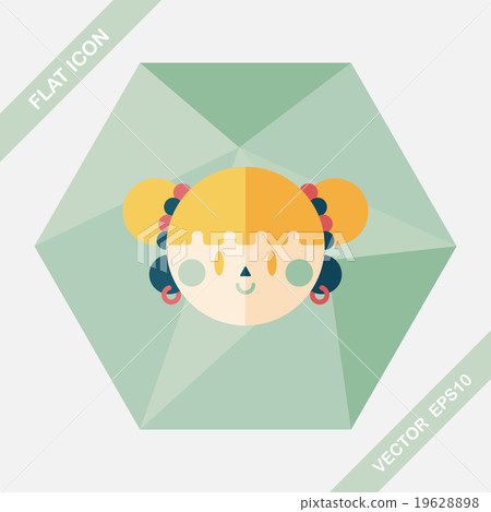 Chinese New Year girl flat icon with long shadow,eps10 Chinese New Year girl flat icon with long shadow,eps10 19628898