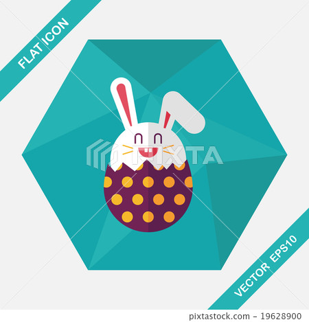 easter bunny flat icon with long shadow,eps10 easter bunny flat icon with long shadow,eps10 19628900