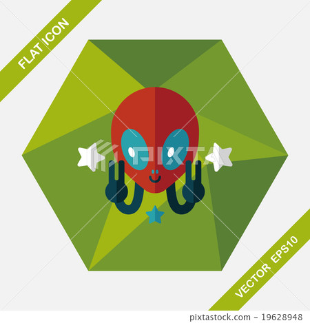Space alien flat icon with long shadow,eps10 19628948