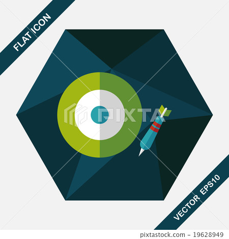 Darts target flat icon with long shadow,eps10 19628949